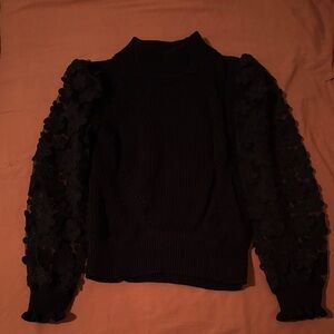 French Connection Ribbed Black Knit Sweater